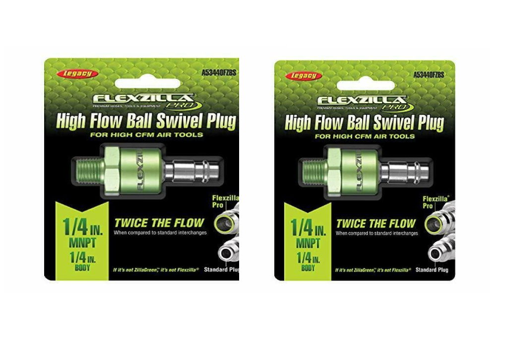 2 Legacy Flexzilla High Flow Ball Swivel Plug Air Fitting 1/4